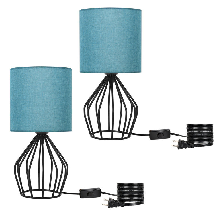 Modern Table Desk Lamps Bedside Teal Lamps for Bedroom Living Room Blue